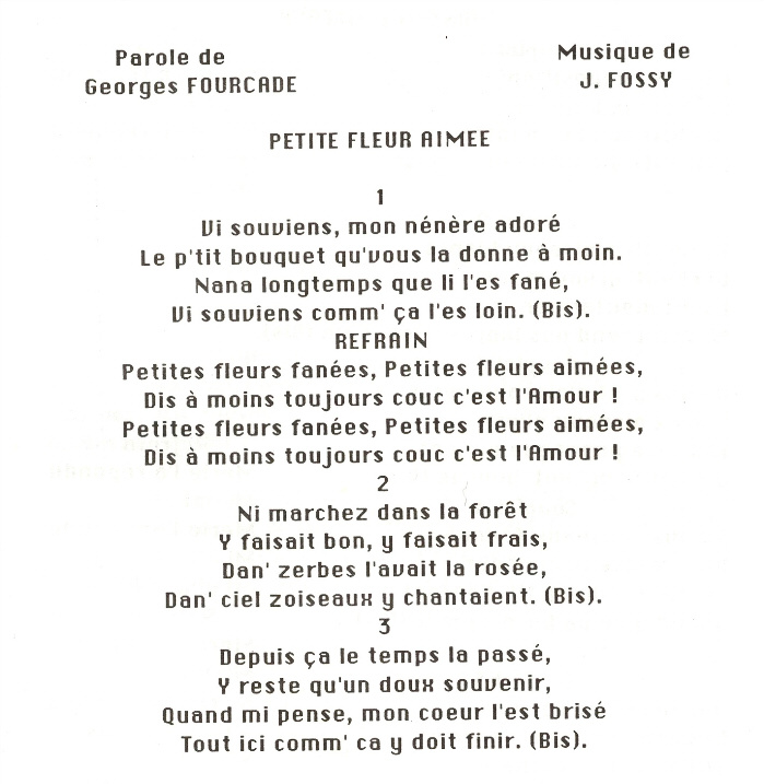 Paroles Des Chansons De Georges Fourcade